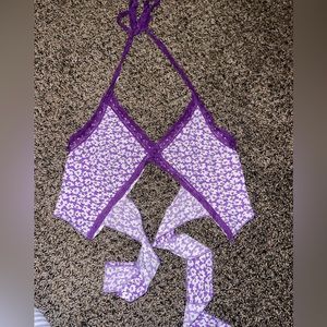 FLORAL BACK TIE TOP AND SKIRT SET